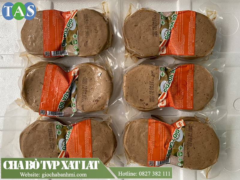 giò lụa bò tân vính phát dạng xắt lát