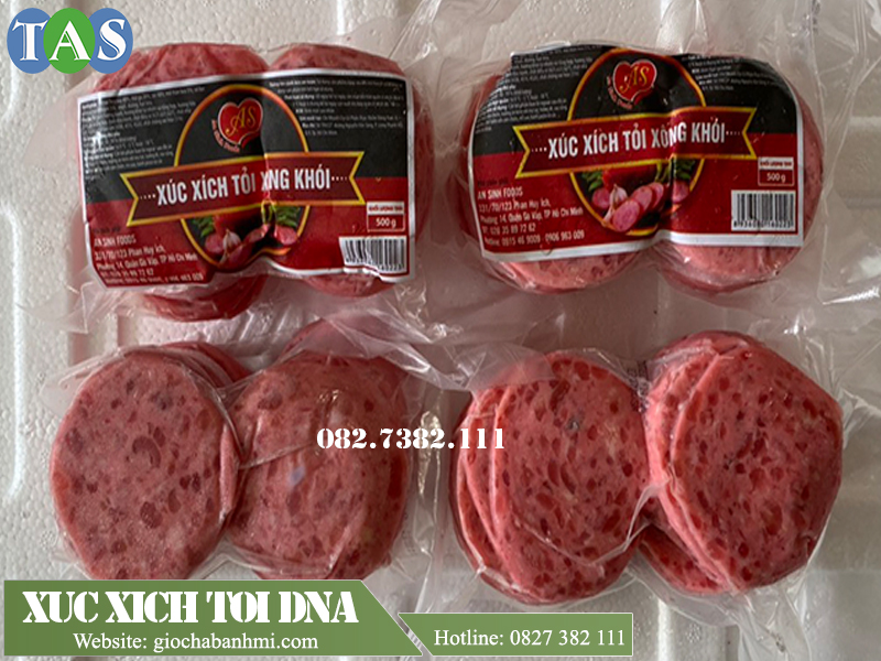 xúc xích tỏi đông nam á dạng xắt lát